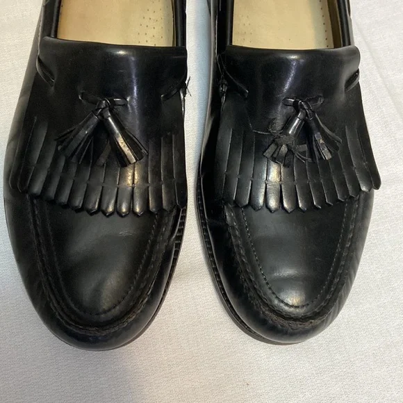 Mens Black Genuine Leather SAS Kiltie Tassel Loafer Shoes  Size 12 N - Picture 6 of 10